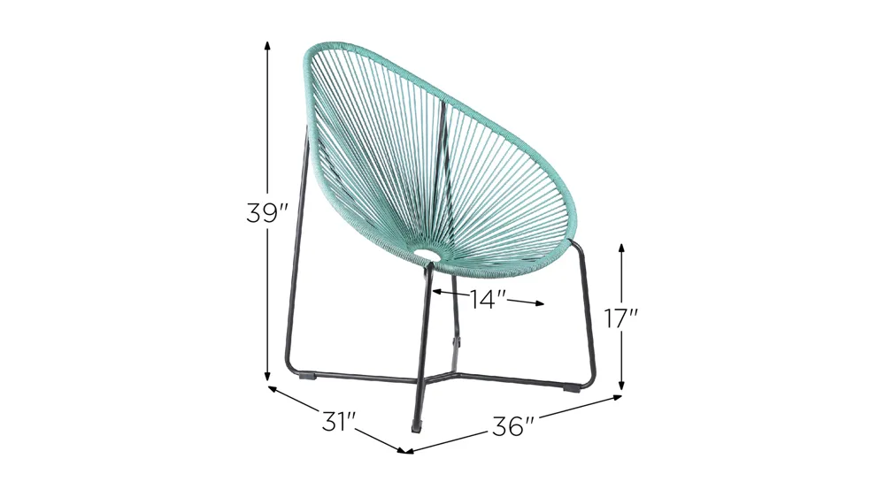 Acapulco Indoor Outdoor Steel Papasan Lounge Chair Dimensions