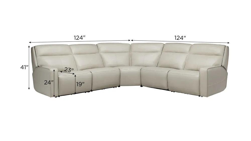 Beckett 5-pc. Power Sectional Dimensions