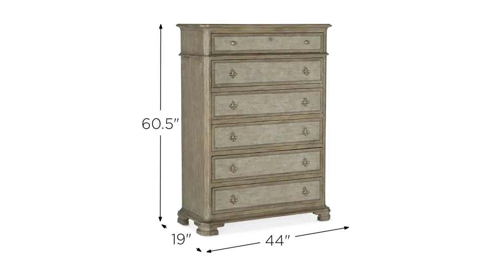 Alfresco Six-Drawer Chest Dimensions