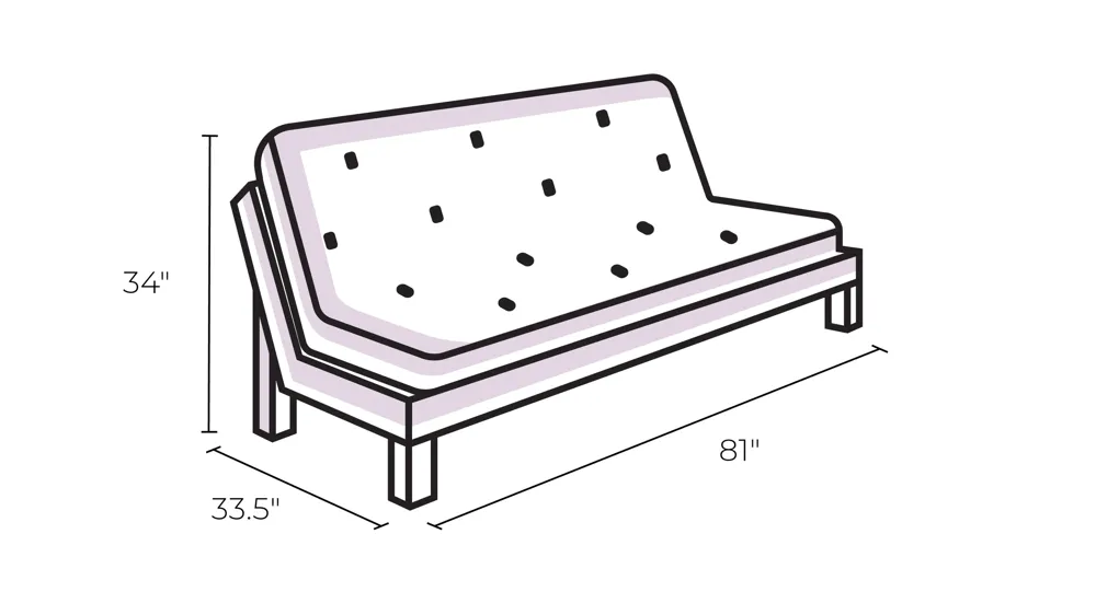 Royal Pin Tufted Futon Dimensions