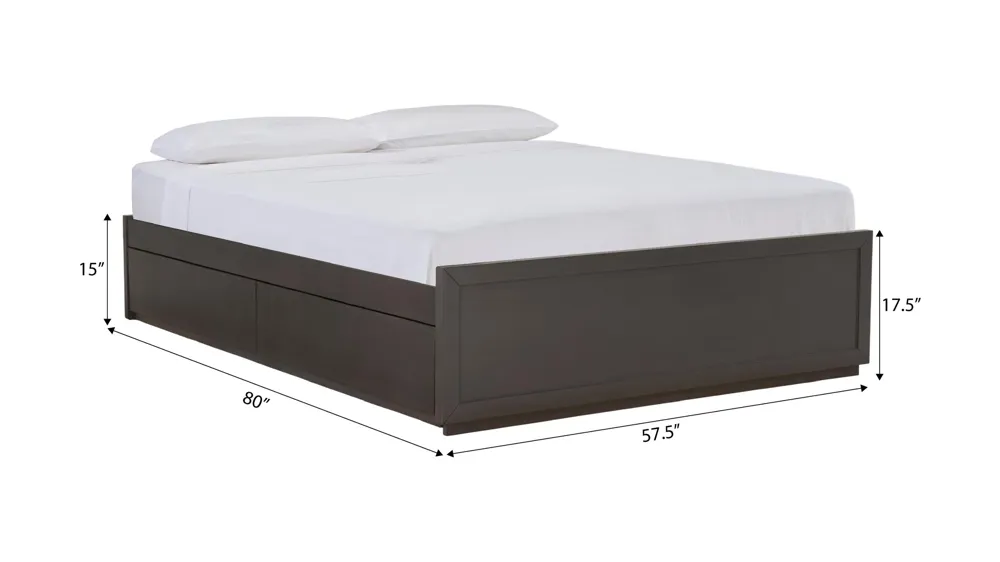 Paramore Bed w/ 1-Side Storage Dimensions