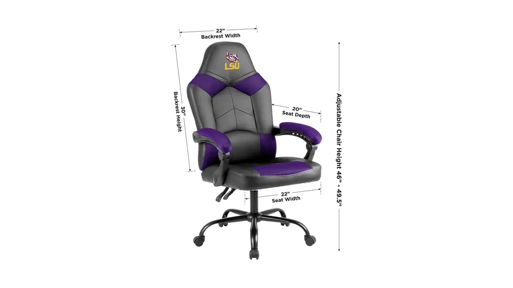 NCAA Faux Leather Oversized Gaming Chair Dimensions