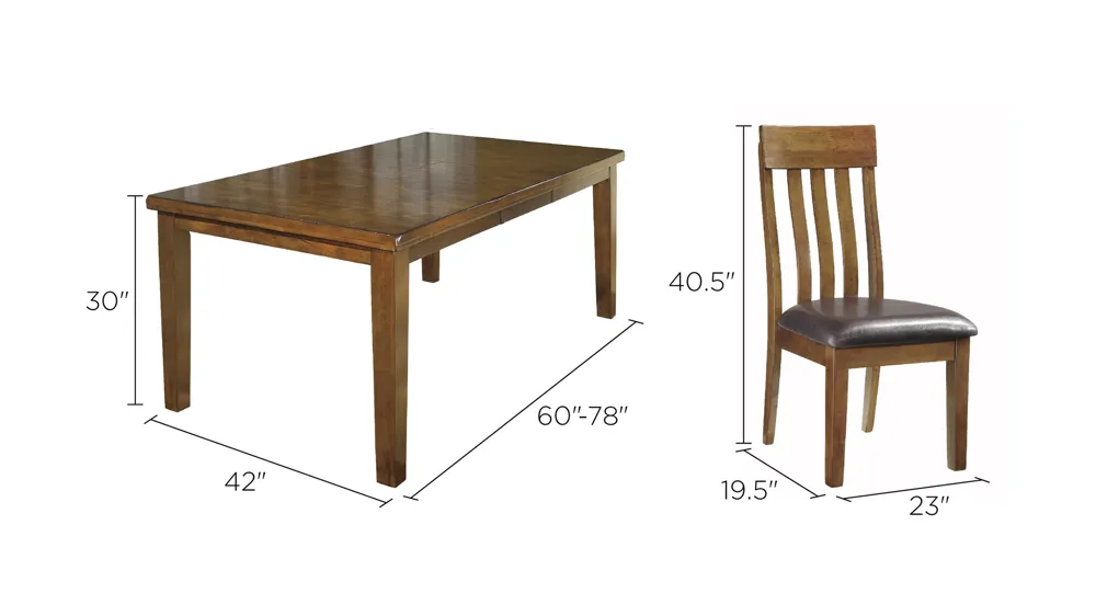 Fowler 7-pc. Dining Set Dimensions