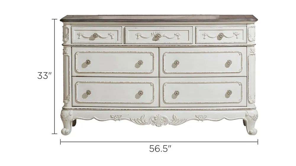 Averny 7-Drawer Bedroom Dresser Dimensions