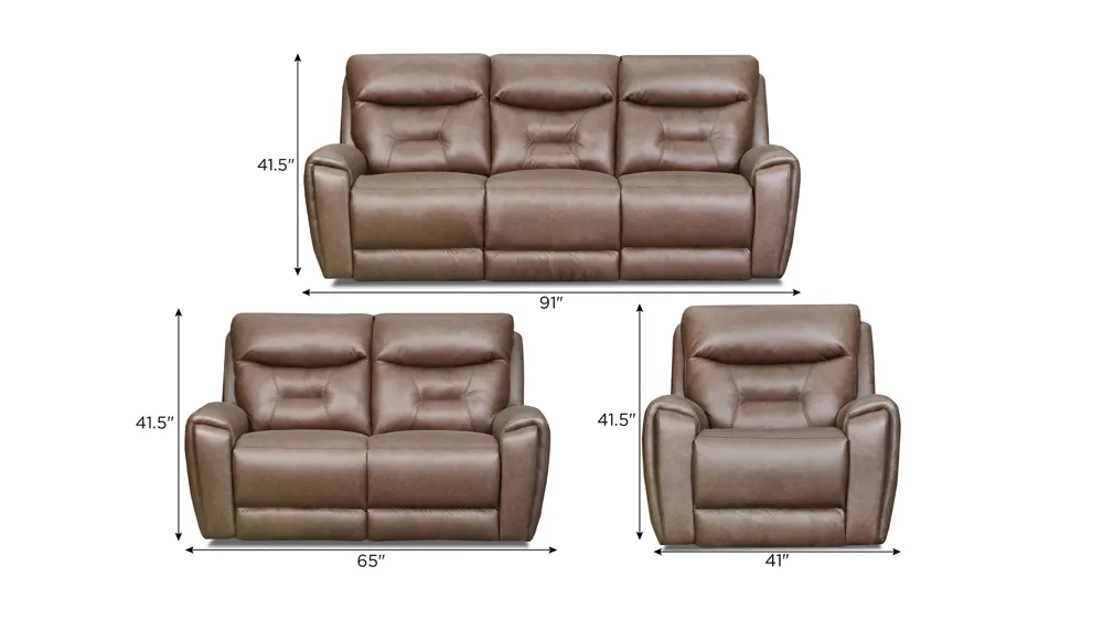 Bryson Zero Gravity Triple Power Living Room Set Dimensions