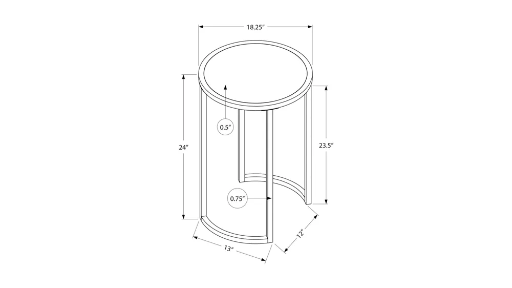 Monarch Specialties Marble Accent Table Dimensions