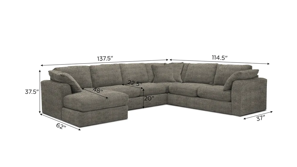 Nappily 4-pc. Sectional Dimensions
