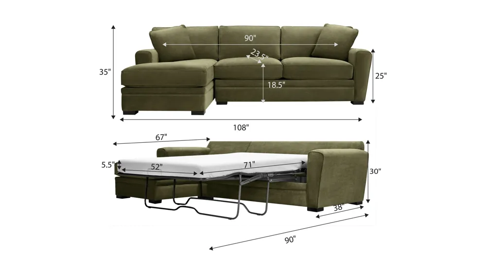 Artemis II 2-pc. Sectional w/ Full Sleeper Dimensions