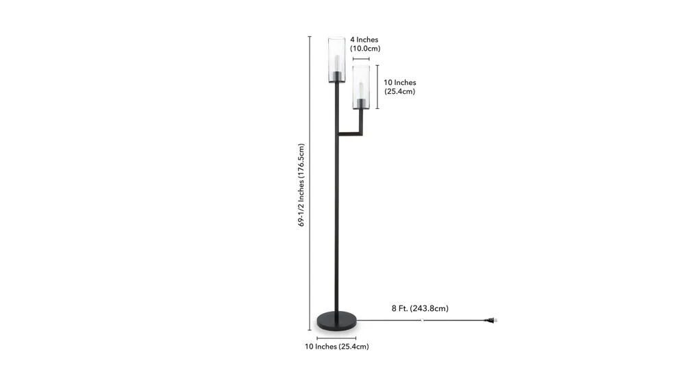 Amir Torchiere Floor Lamp Dimensions