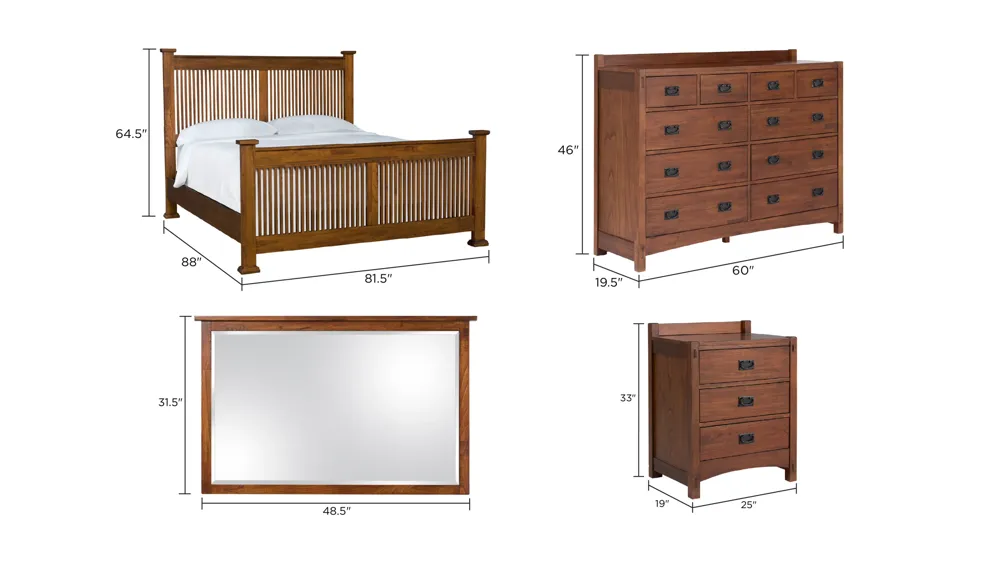 Gulliver 4-pc. Panel Bedroom Set Dimensions
