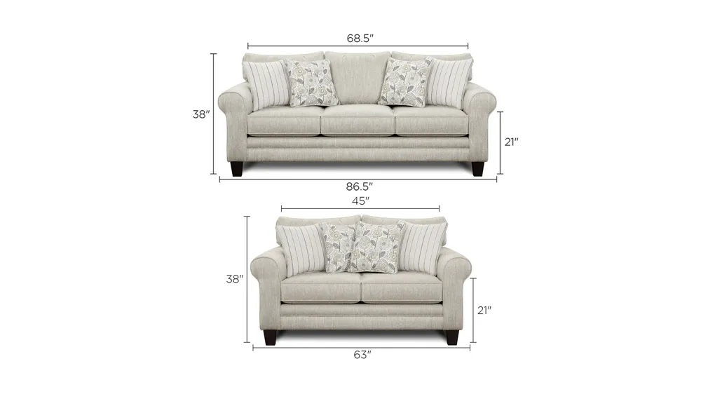 McKinley Living Room Set Dimensions