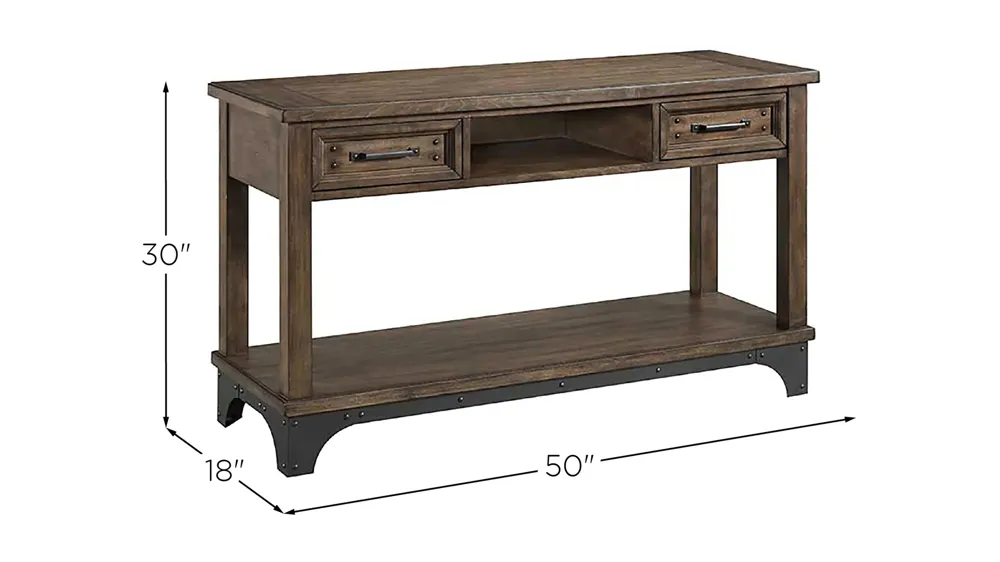 Whiskey River Sofa Table Dimensions