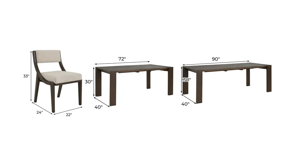 Matisse 7-pc. Dining Set Dimensions