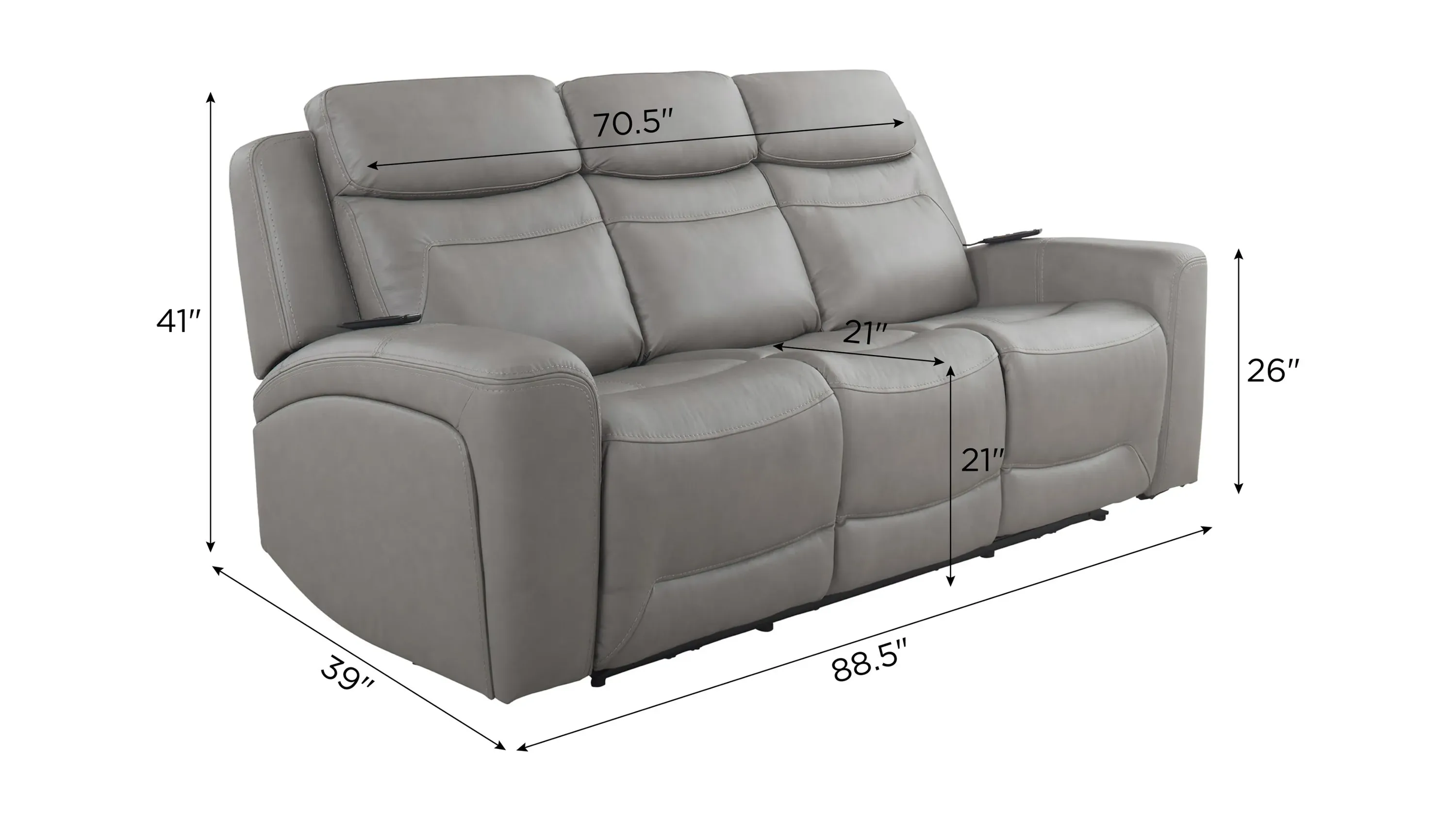 Morgenthal Triple Power Sofa w/ Heat & Massage | Raymour & Flanigan