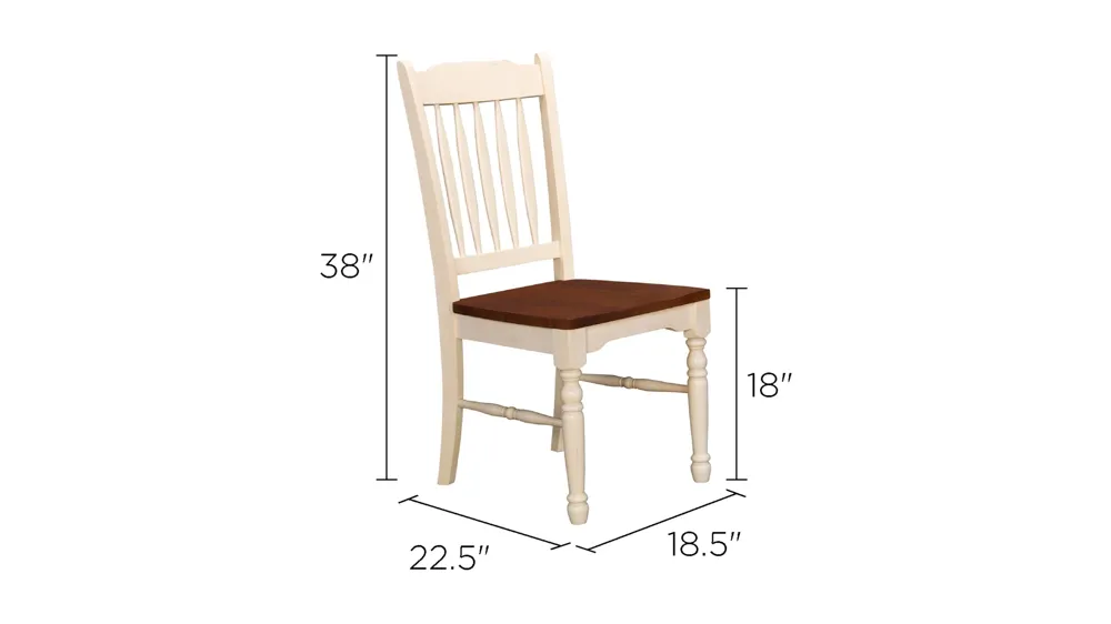 British Isles Slatback Dining Chair - Set of 2 Dimensions
