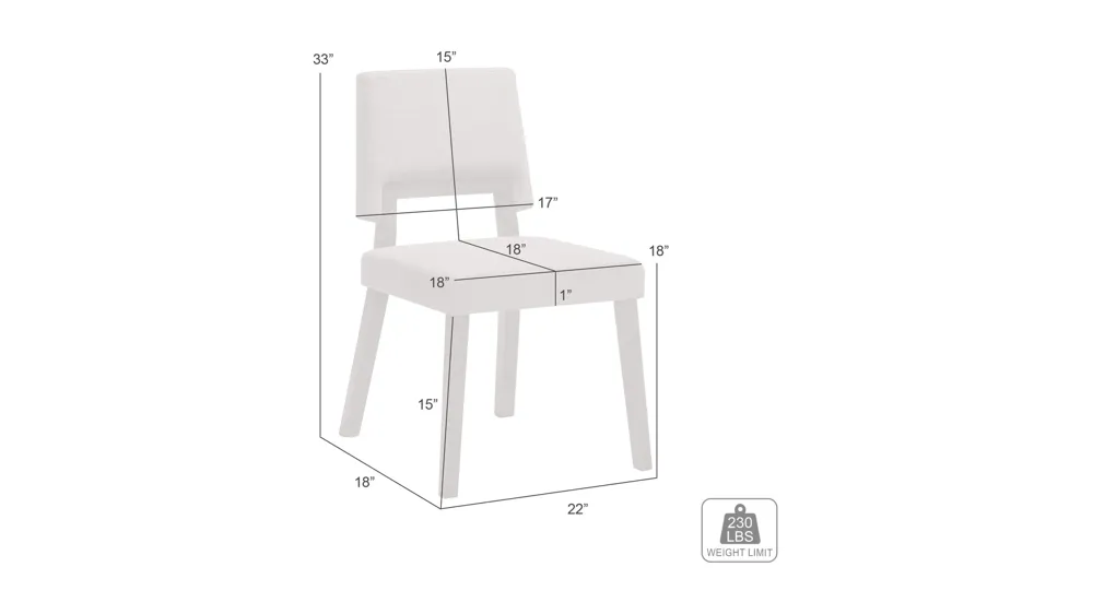 Channell Dining Chair - Set of 2 Dimensions