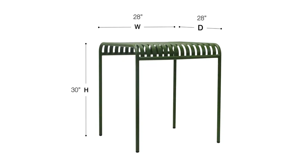 Enid 28" Outdoor Table Dimensions