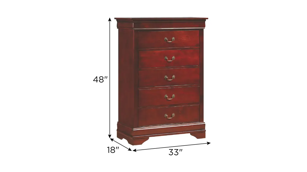 Rossie 5-Drawer Bedroom Chest Dimensions