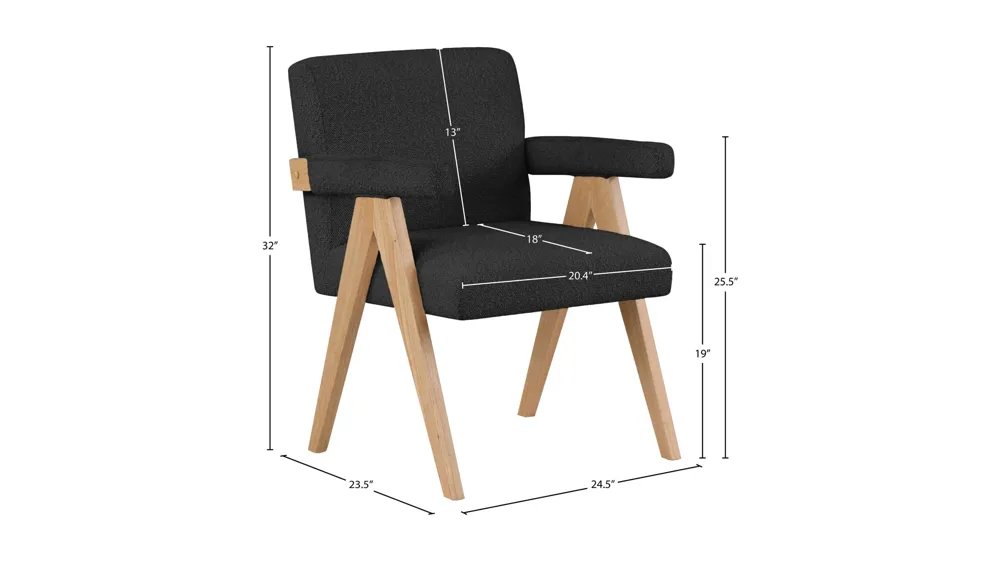 Woodloch Boucle Fabric Accent Chair Dimensions