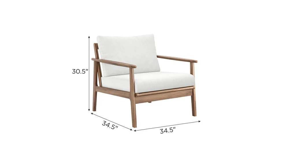 Ashton Patio Club Chair - Set of 2 Dimensions