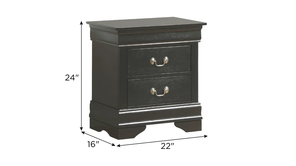 Rossie 2-Drawer Nightstand Dimensions