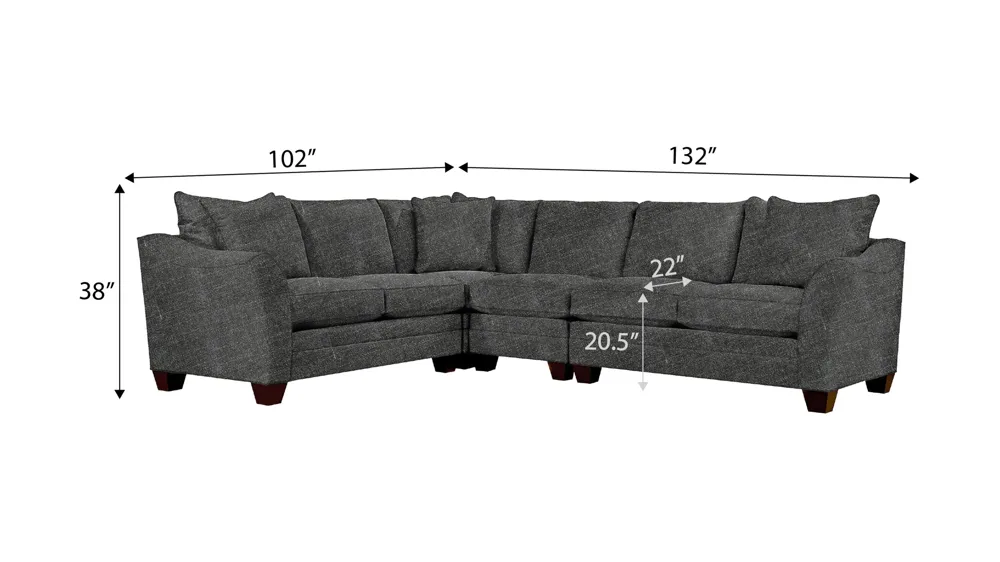 Foresthill 4-pc. Loveseat Sectional Sofa Dimensions