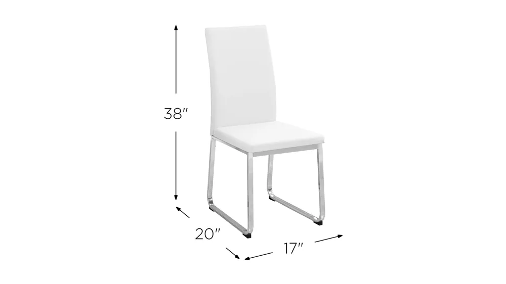 Monarch Chrome Dining Chair- Set of 2 Dimensions