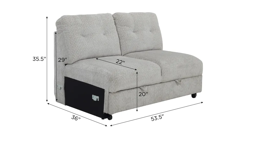 Pierce Armless Love w/ Pop Up Sleeper Dimensions