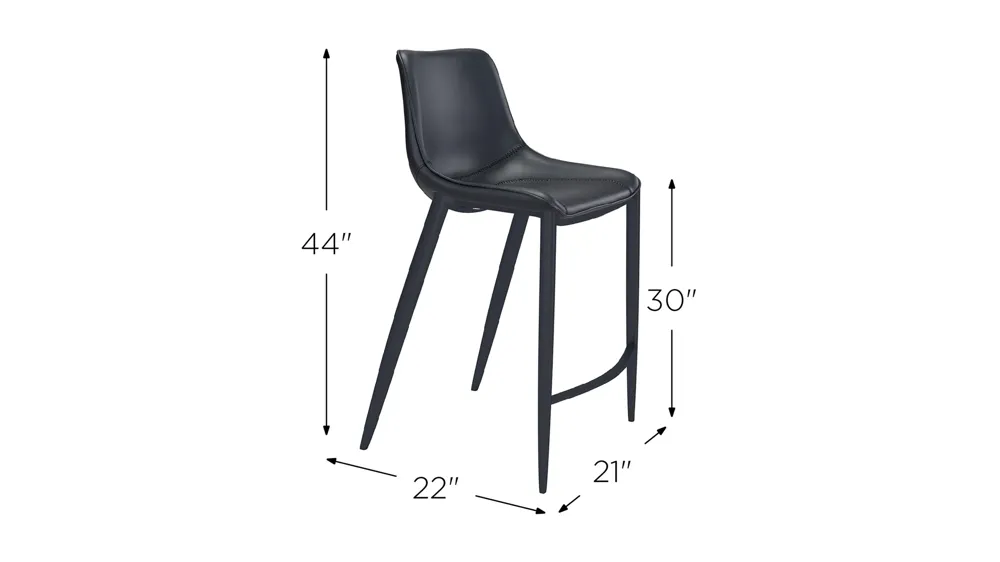 Magnus Bar Stool: Set of 2 Dimensions
