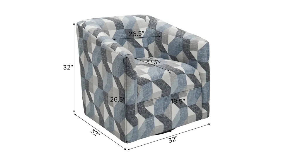 Caruso Swivel Accent Chair Dimensions