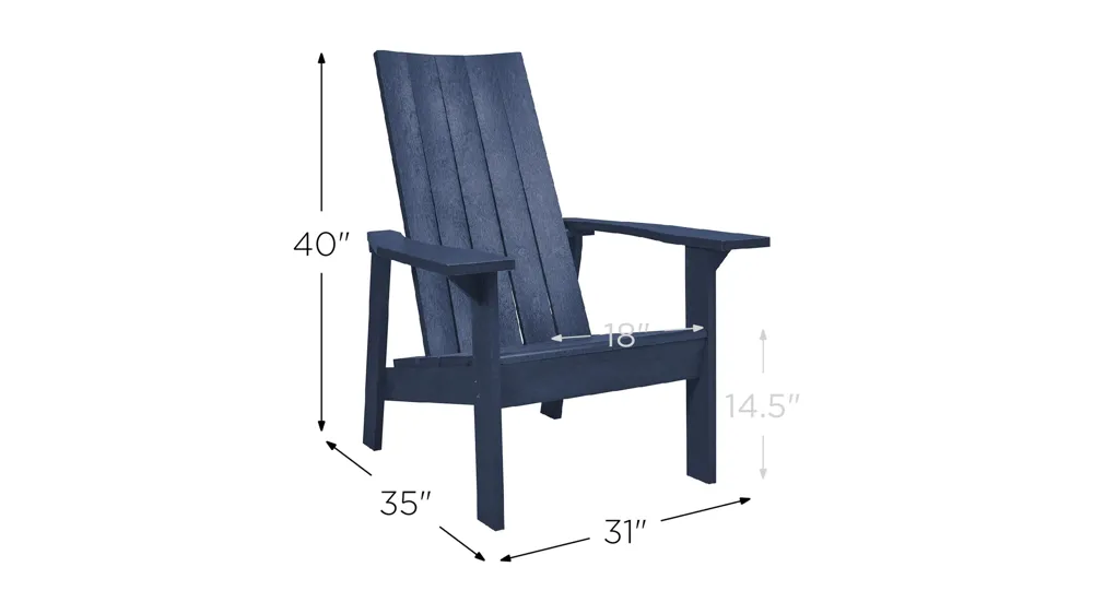 Capterra Casual Recycled Outdoor Flatback Adirondack Chair Dimensions
