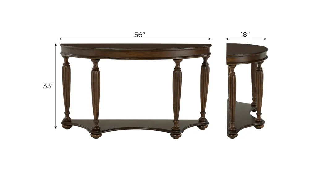 Crawley Demilune Sofa Table Dimensions