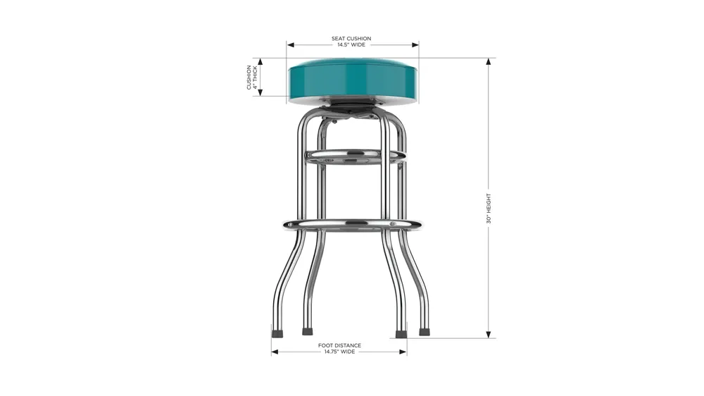 NFL Backless Swivel Bar Stool Dimensions