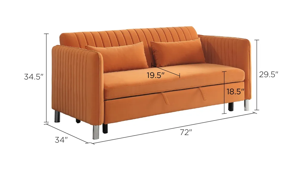 Hume Klick-Klack Sofa with Pull-Out Bed Dimensions