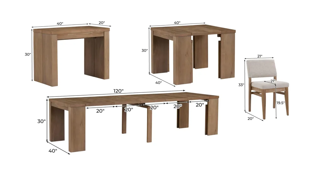Callisto 6-pc. Dining Set Dimensions