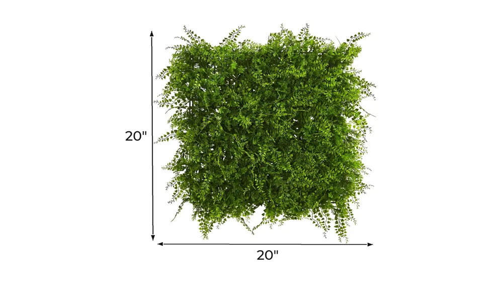 Lush Mediterranean Artificial Fern Wall Panel (Indoor/Outdoor) Dimensions