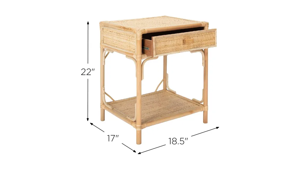 Zinnia One-Drawer Nightstand Dimensions