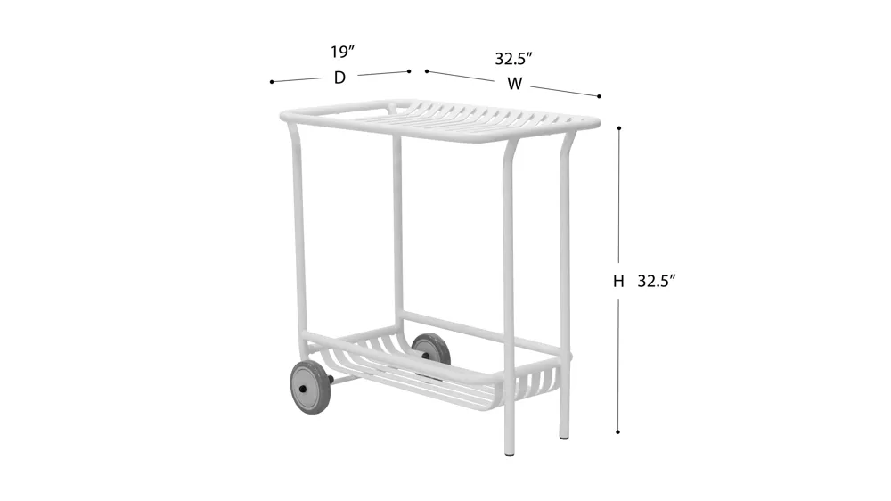 Enid 32" Outdoor Cart Dimensions