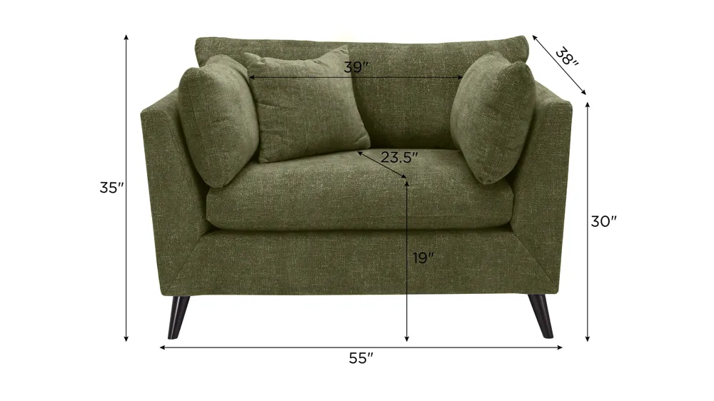Caruso Chair and a Half Dimensions