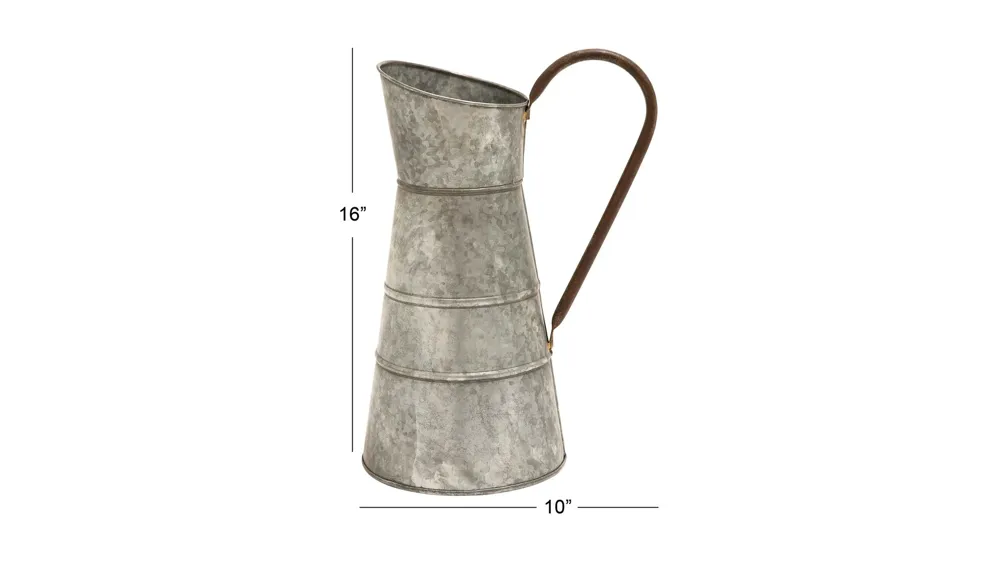 Ivy Collection Gray Metal Planter Dimensions