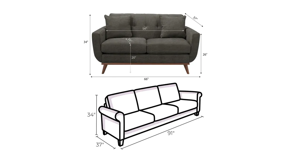 Milo Living Room Set Dimensions