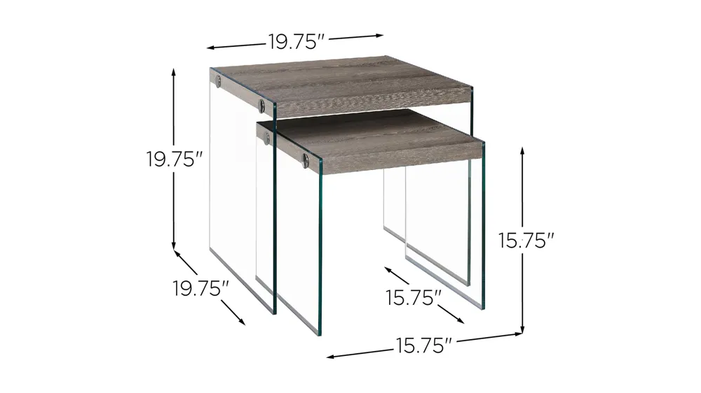 Monarch Specialties 2-pc. Nesting Tables Dimensions