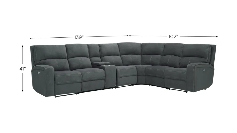 Ian 7-pc. Power Sectional w/ Power Headrest & Lumbar | Raymour