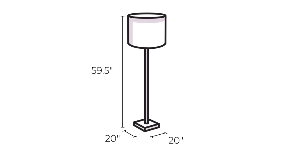 Bedford Floor Lamp w/ Shelf Dimensions