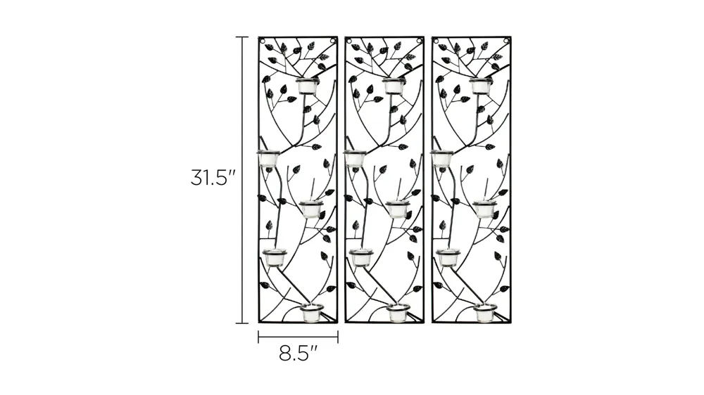 Margot Tea Light Wall Decor: Set of 3 Dimensions