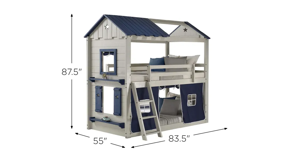 Star Gazer House Bunk Bed with Tent Kit Dimensions