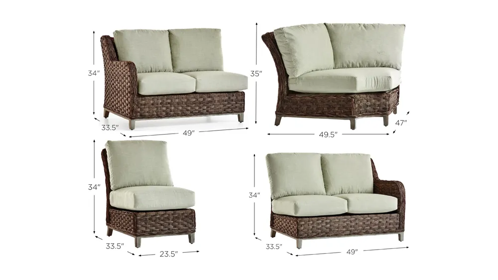 Grand Isle 4-pc. Outdoor Sectional Dimensions
