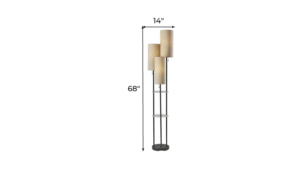 Trio Shelf Floor Lamp Dimensions