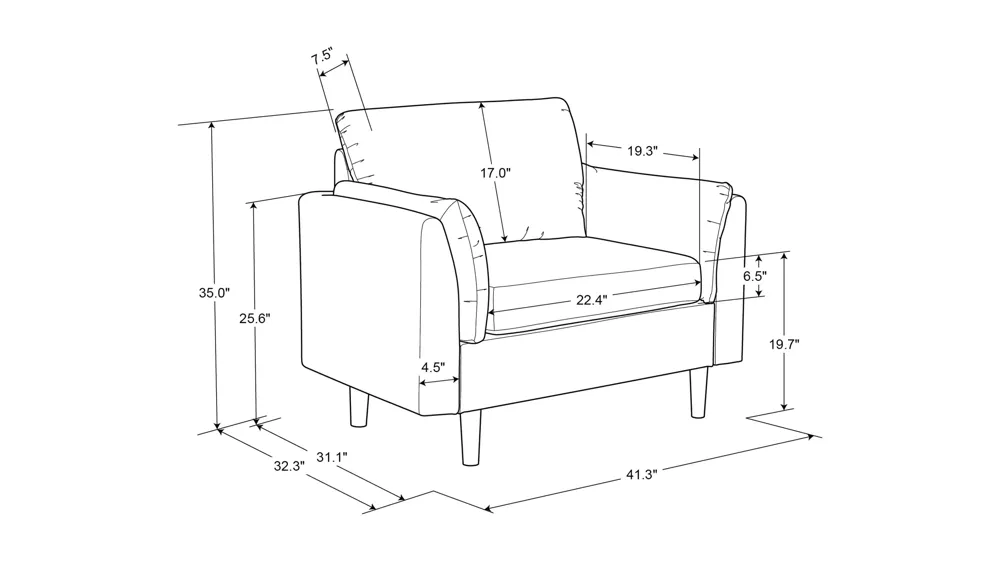 Sofia Accent Chair Dimensions