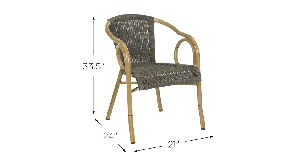 Ransin Outdoor Arm Chair - Set of 2 Dimensions